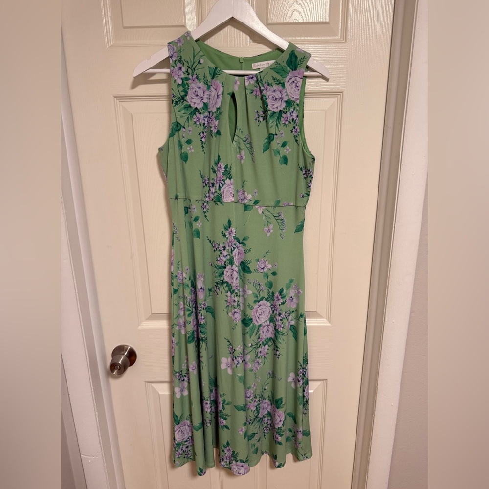 London Times Green Floral Midi Dress